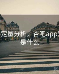 杏吧app定量分析，杏吧app定量分析是什么