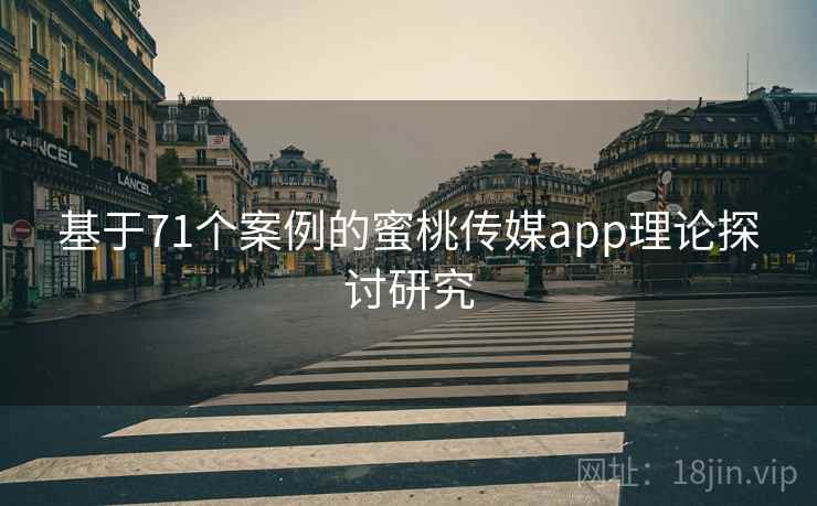 基于71个案例的蜜桃传媒app理论探讨研究