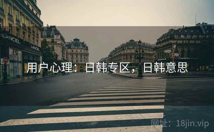 用户心理：日韩专区，日韩意思